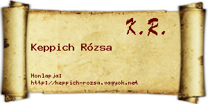 Keppich Rózsa névjegykártya